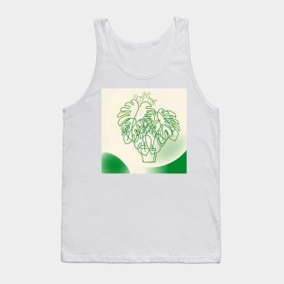 Simple monstera oneline design Tank Top